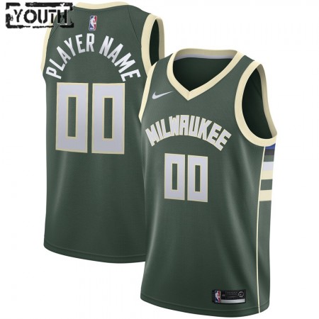 Kinder NBA Milwaukee Bucks Trikot Benutzerdefinierte Nike 2020-2021 Icon Edition Swingman